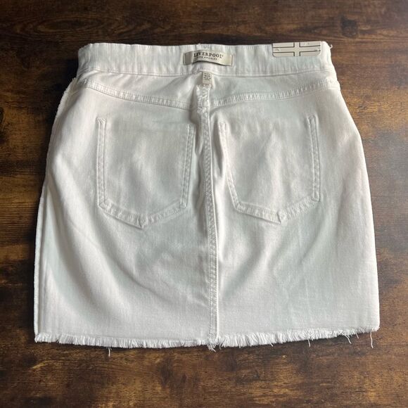 Liverpool Los Angeles Eco Gia Glider Raw Hem Skirt in White. Size 0P/25 W. NWT! - Picture 12 of 15